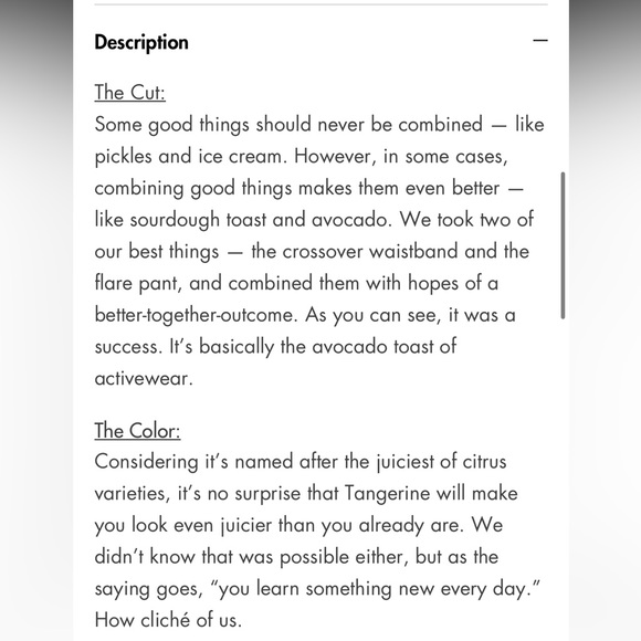 Sustainable Wolven Flared Crossover Waistband Tangerine Leggings - Picture 8 of 9